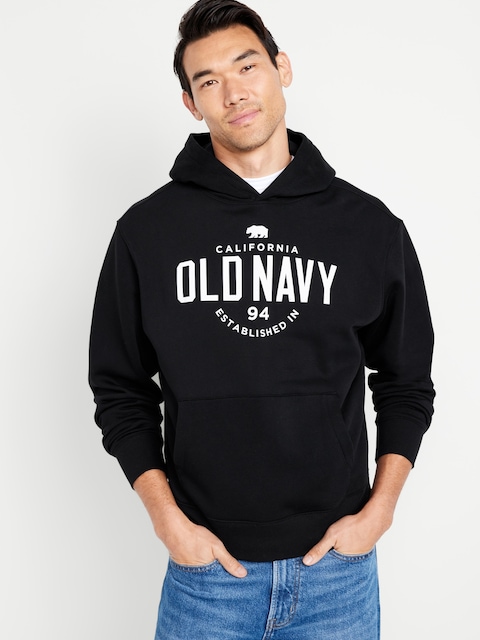 Oversized Logo Pullover Hoodie for Men