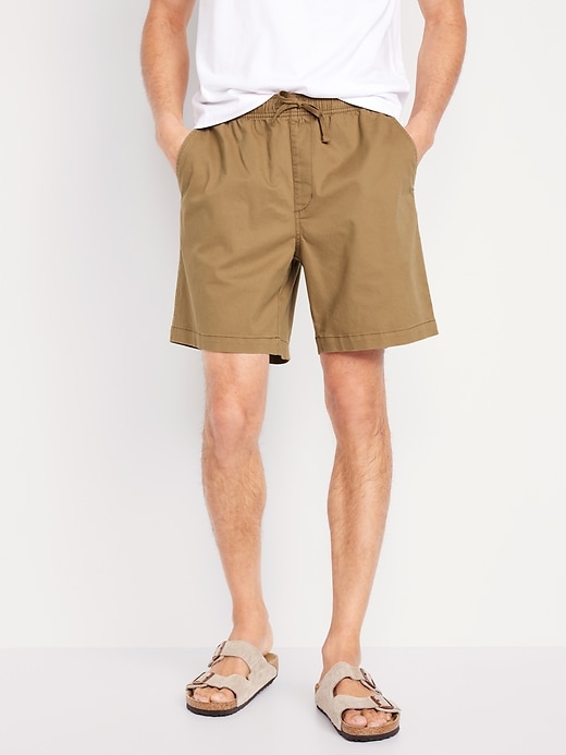 Image number 1 showing, Pull-On Twill Jogger Shorts -- 7-inch inseam