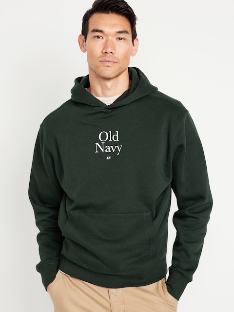 Oversized Logo Pullover Hoodie for Men