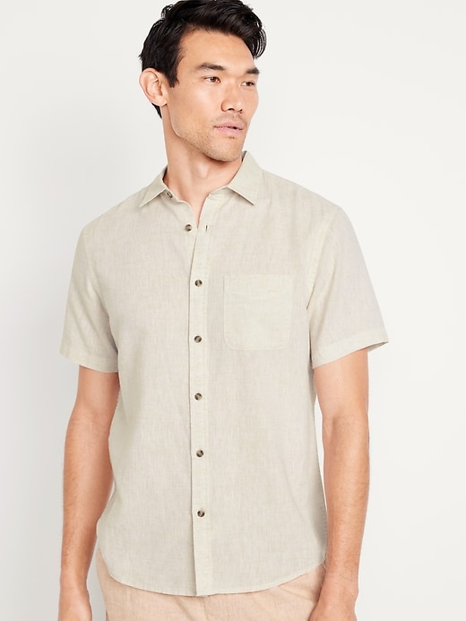 Image number 1 showing, Classic Fit Everyday Linen-Blend Shirt