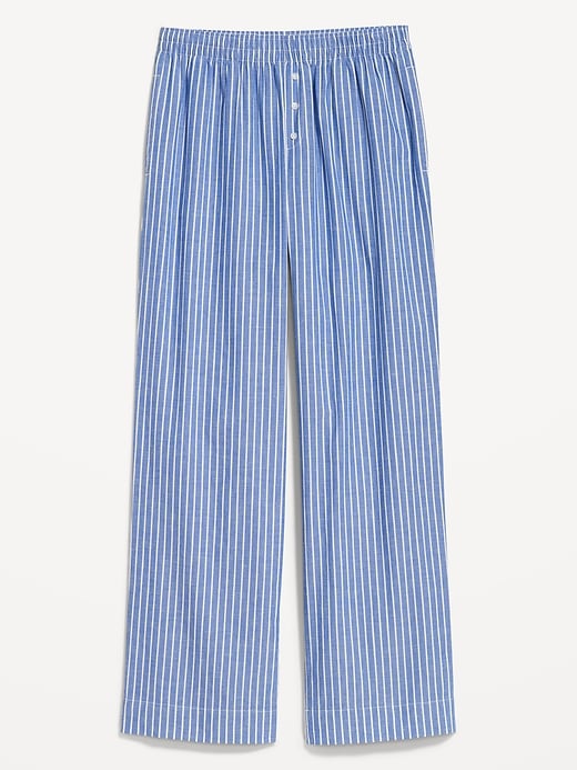 Image number 4 showing, High-Waisted Poplin Pajama Pant