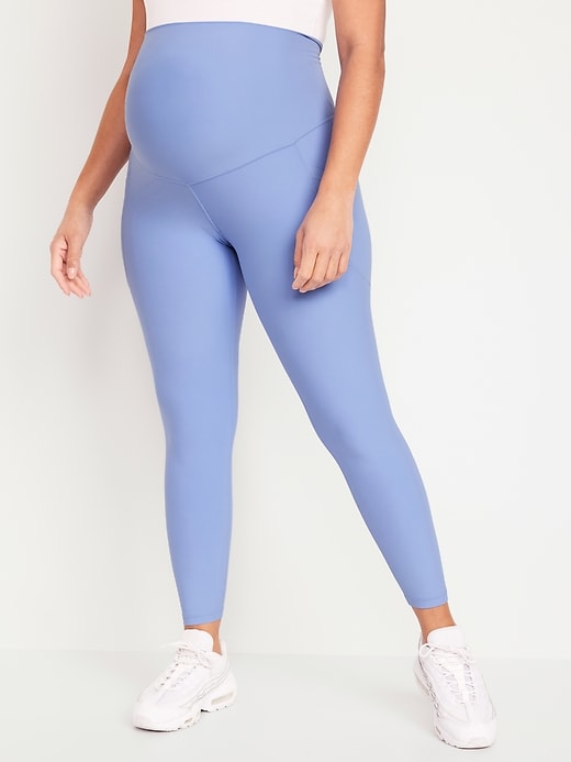 Image number 1 showing, Maternity Full-Panel PowerSoft 7/8 Leggings