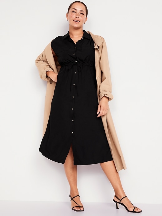 Image number 3 showing, Maternity Dolman Sleeve Utility Midi Dress