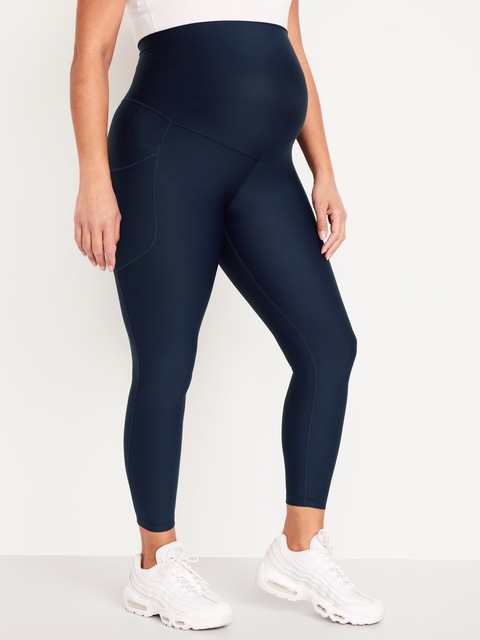 Maternity Full-Panel PowerSoft 7/8 Leggings - Blue