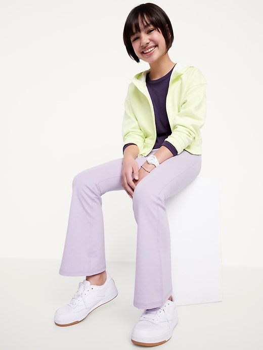 Image number 3 showing, High-Waisted PowerChill Crossover Flared Leggings for Girls