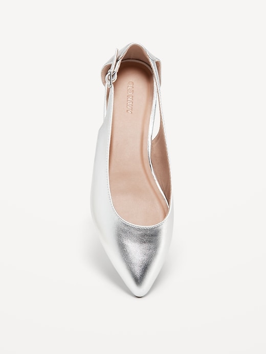 Image number 2 showing, Faux-Leather Slingback Ballet Flat