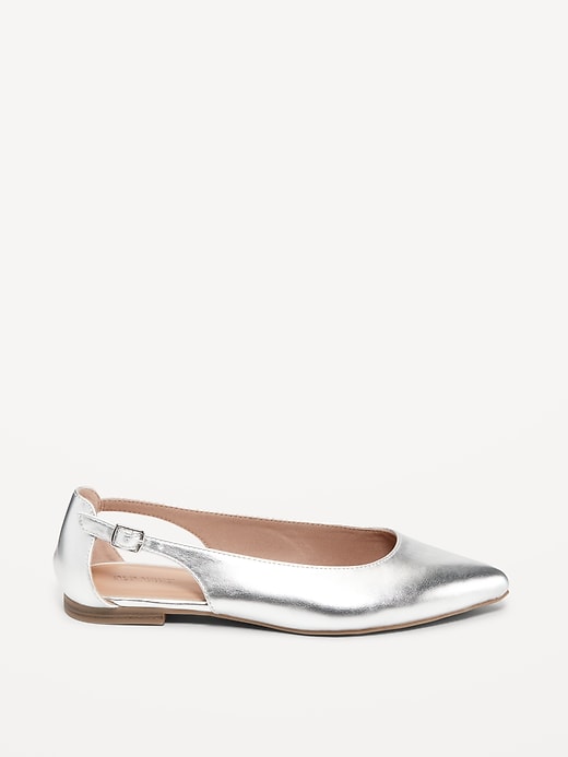 Image number 3 showing, Faux-Leather Slingback Ballet Flat