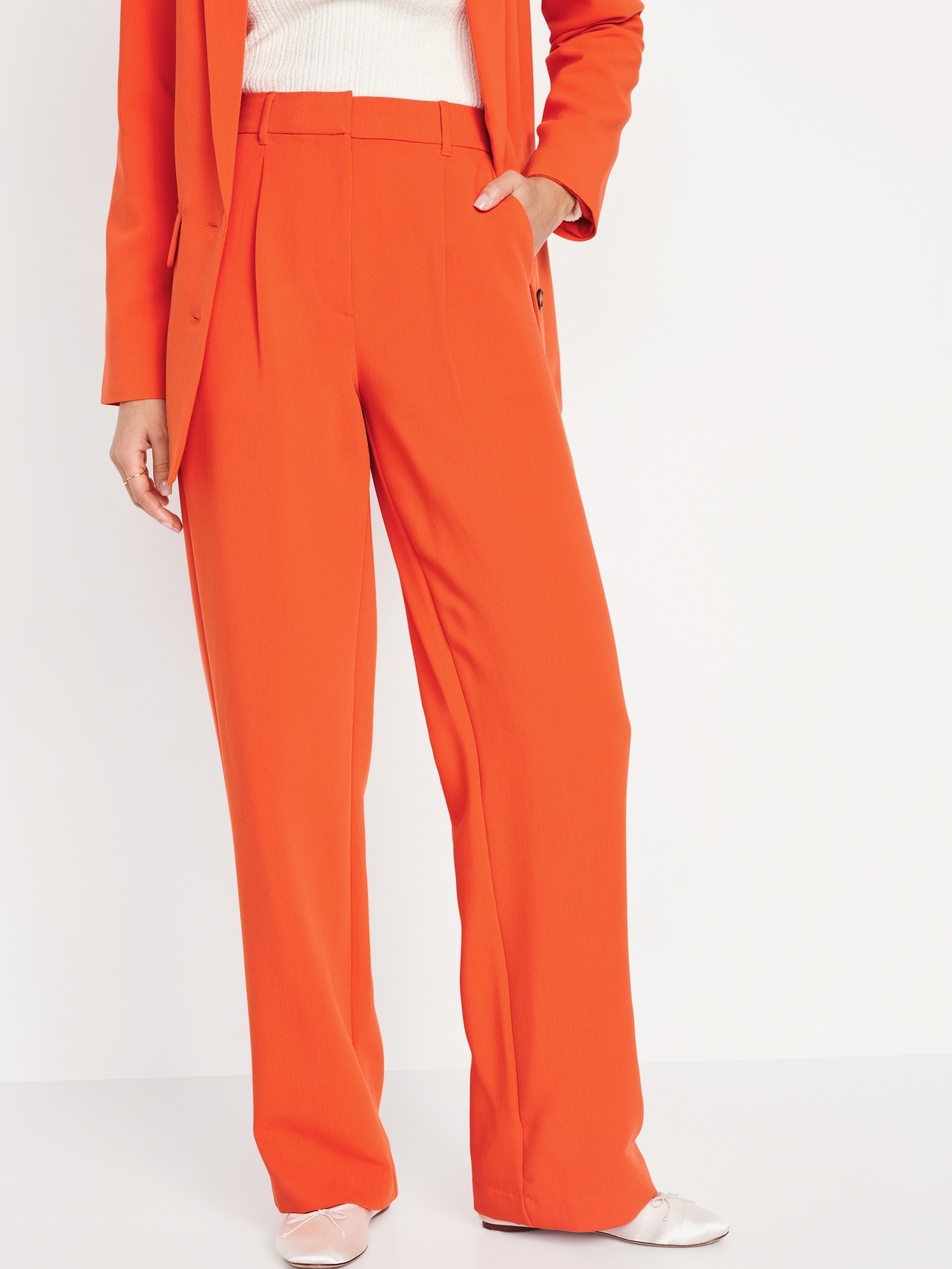 Women's High-Rise Tapered Ankle Tie-Front Pants - A New Day Orange 12