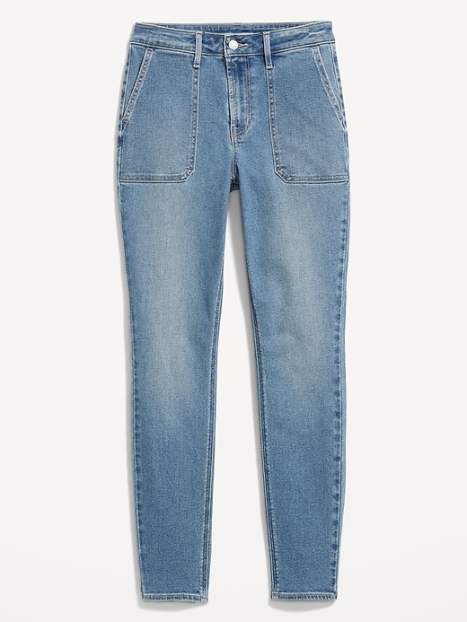 Image number 4 showing, High-Waisted Rockstar Super-Skinny Jeans