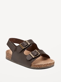 Image number 1 showing, Faux-Leather Buckled Strap Sandals for Baby