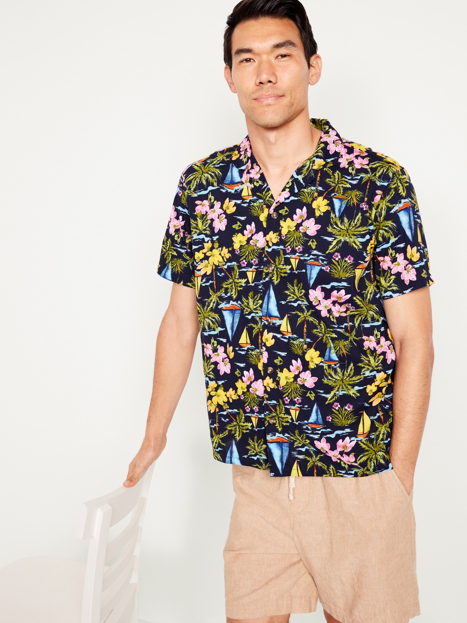 Short-Sleeve Printed Camp Shirt | Old Navy