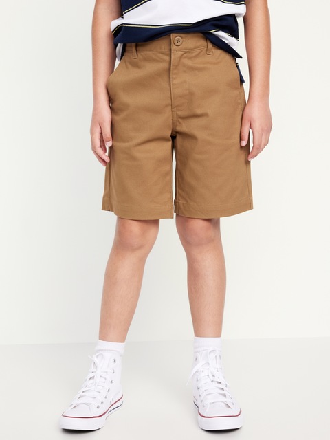 Knee Length Twill Shorts for Boys - Brown