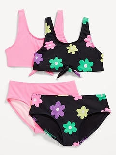Tie-Front Bikini Swim Set 2-Pack for Girls