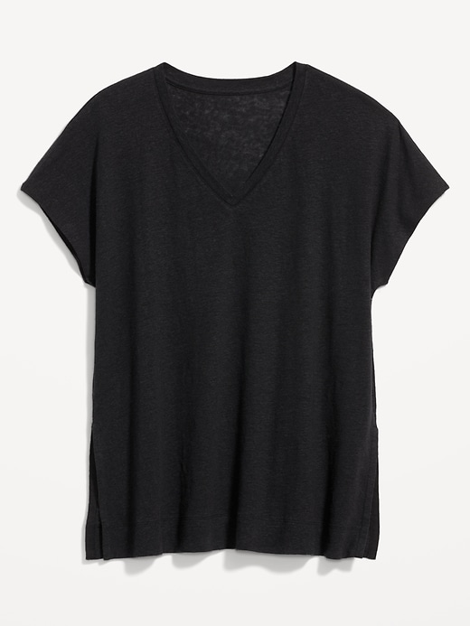 Image number 4 showing, Oversized Linen-Blend Tunic T-Shirt