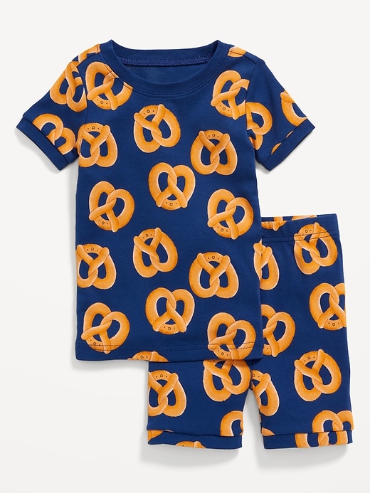 View large product image 1 of 2. Unisex Snug-Fit Printed Pajama Shorts Set for Toddler & Baby