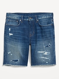 View large product image 3 of 3. Slim Ripped Jean Shorts -- 9.5-inch inseam