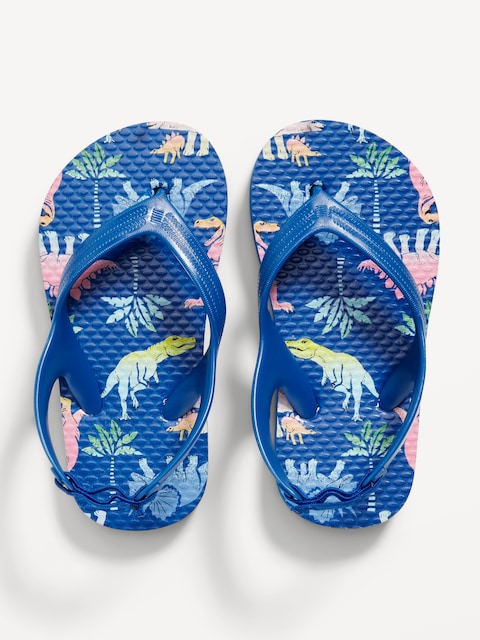 Printed Flip-Flop Sandals for Toddler Boys (Partially Plant-Based) - Dino