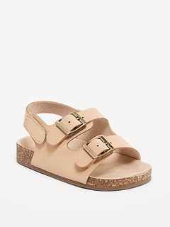 Faux-Leather Buckled Strap Sandals for Baby