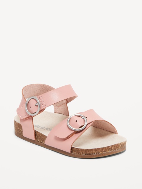 Faux-Leather Buckled Strap Sandals for Baby