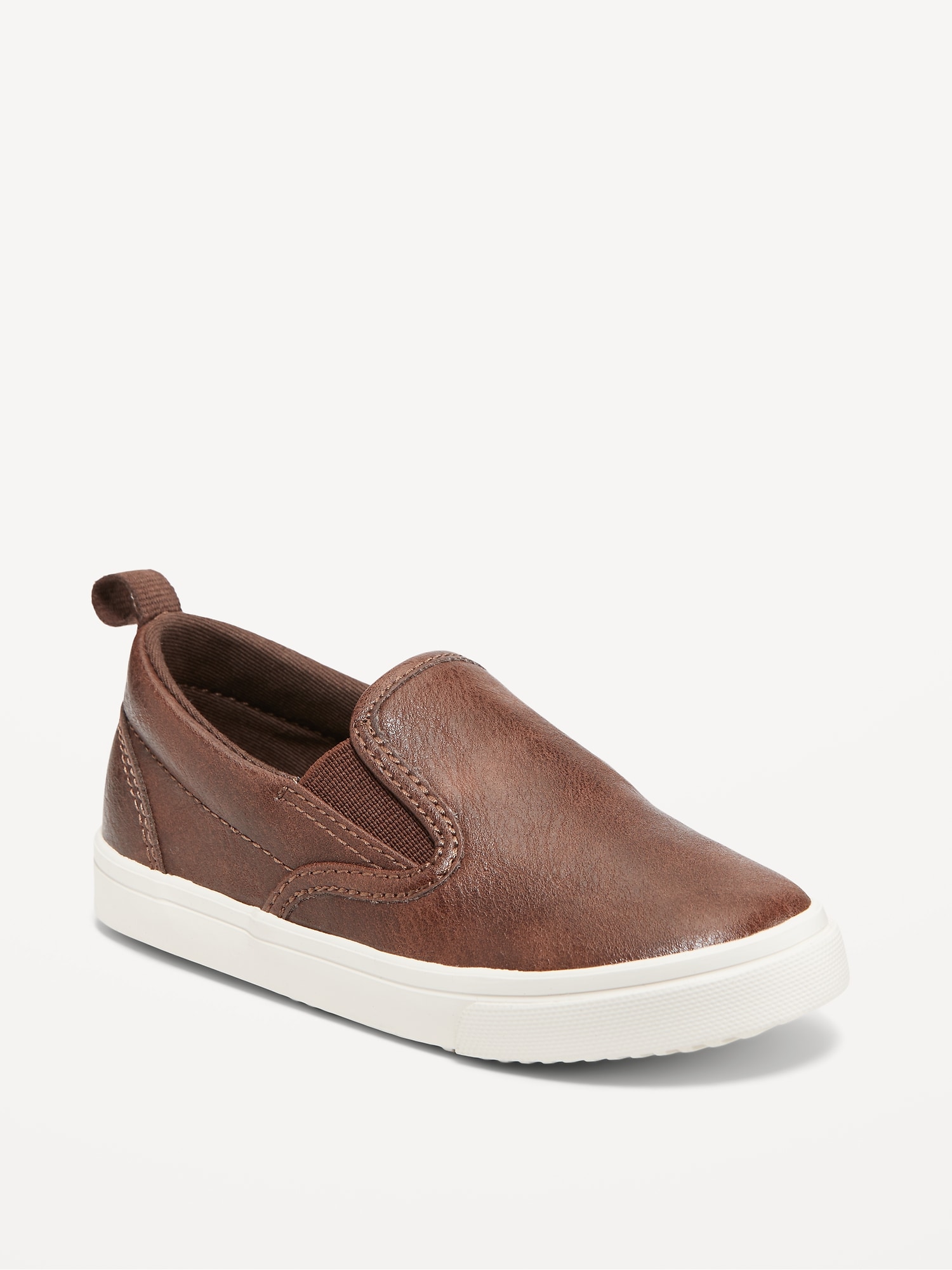 Faux-Leather Slip-On Sneakers for Toddler Boys