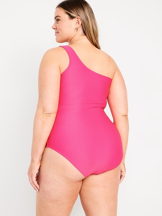 Image number 8 showing, Twist-Front One-Shoulder Swimsuit