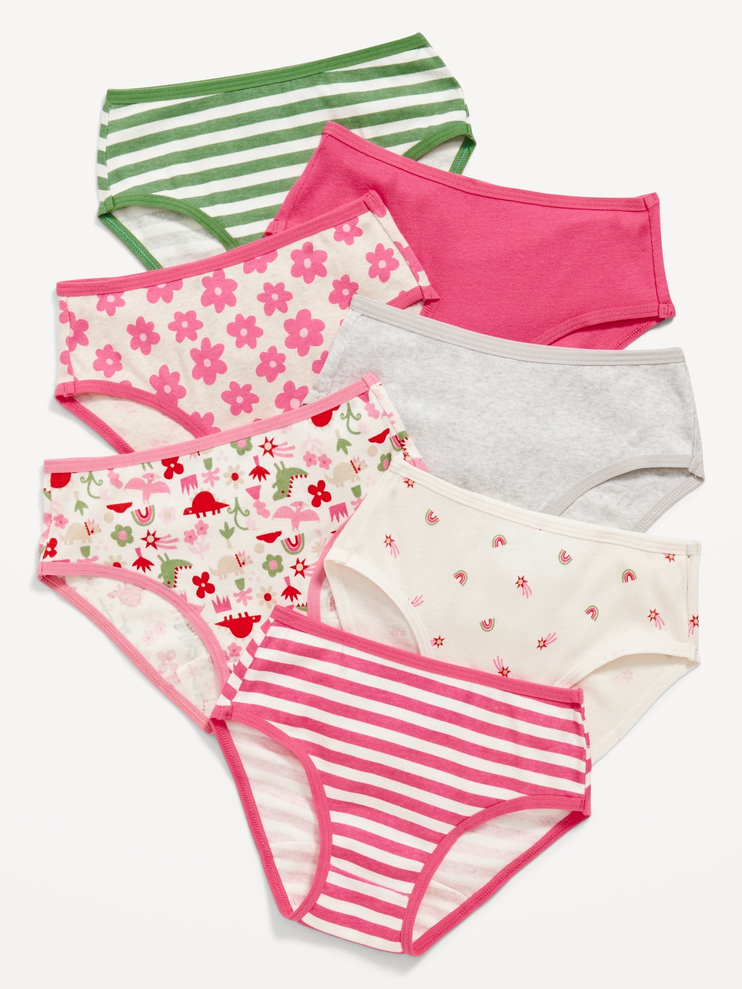 Love Diana Girls' 7-Pack 100% Combed Cotton Underwear with Fun Prints with  Honey in Sizes 4 and 6