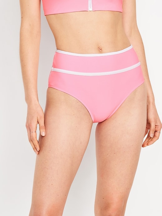 Image number 1 showing, High-Waisted Bikini Swim Bottoms