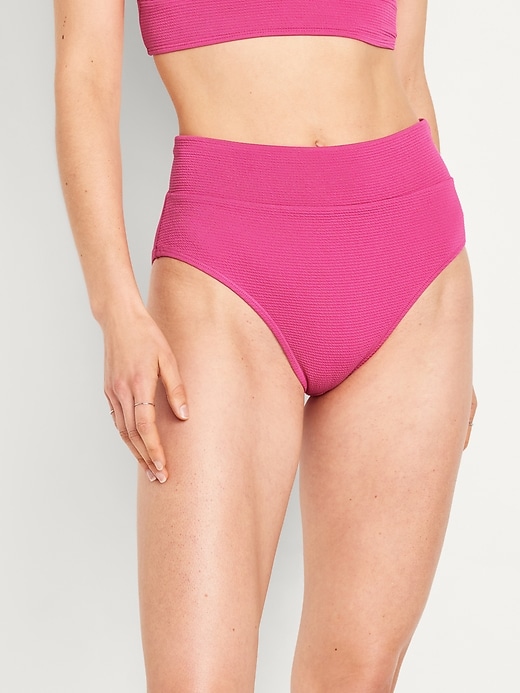 Image number 1 showing, High-Waisted French-Cut Bikini Swim Bottoms