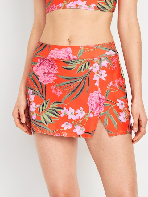High-Waisted Matte Swim Skirt