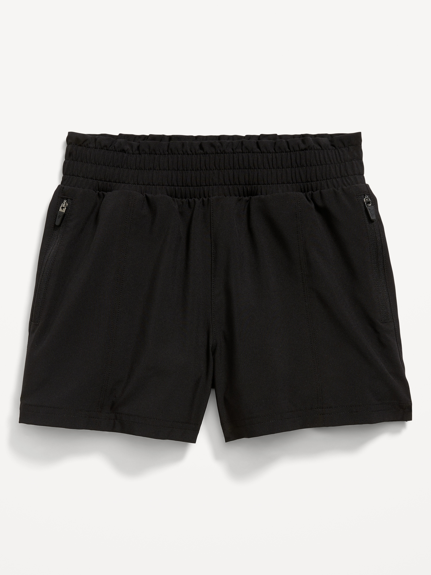 High-Waisted StretchTech Zip-Pocket Shorts for Girls
