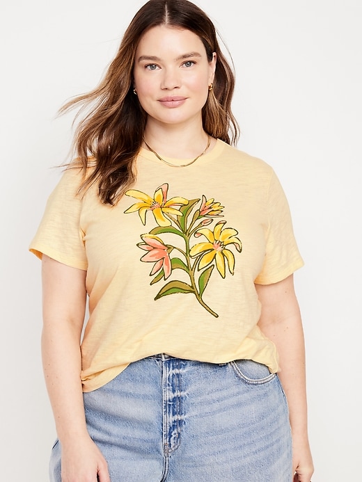 L'image numéro 7 présente T-shirt passe-partout imprimé en tricot flammé pour Femme