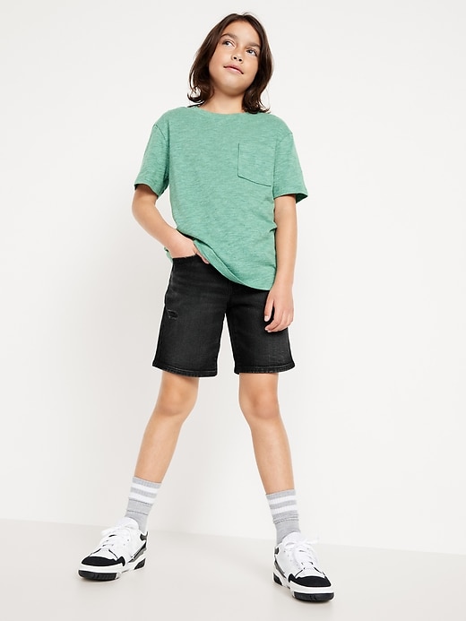 Image number 3 showing, Above Knee 360° Stretch Ripped Jean Shorts for Boys