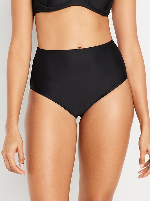 Image number 1 showing, High-Waisted French-Cut Bikini Swim Bottoms