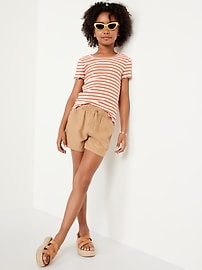 View large product image 3 of 4. Linen-Blend Drawstring Shorts for Girls