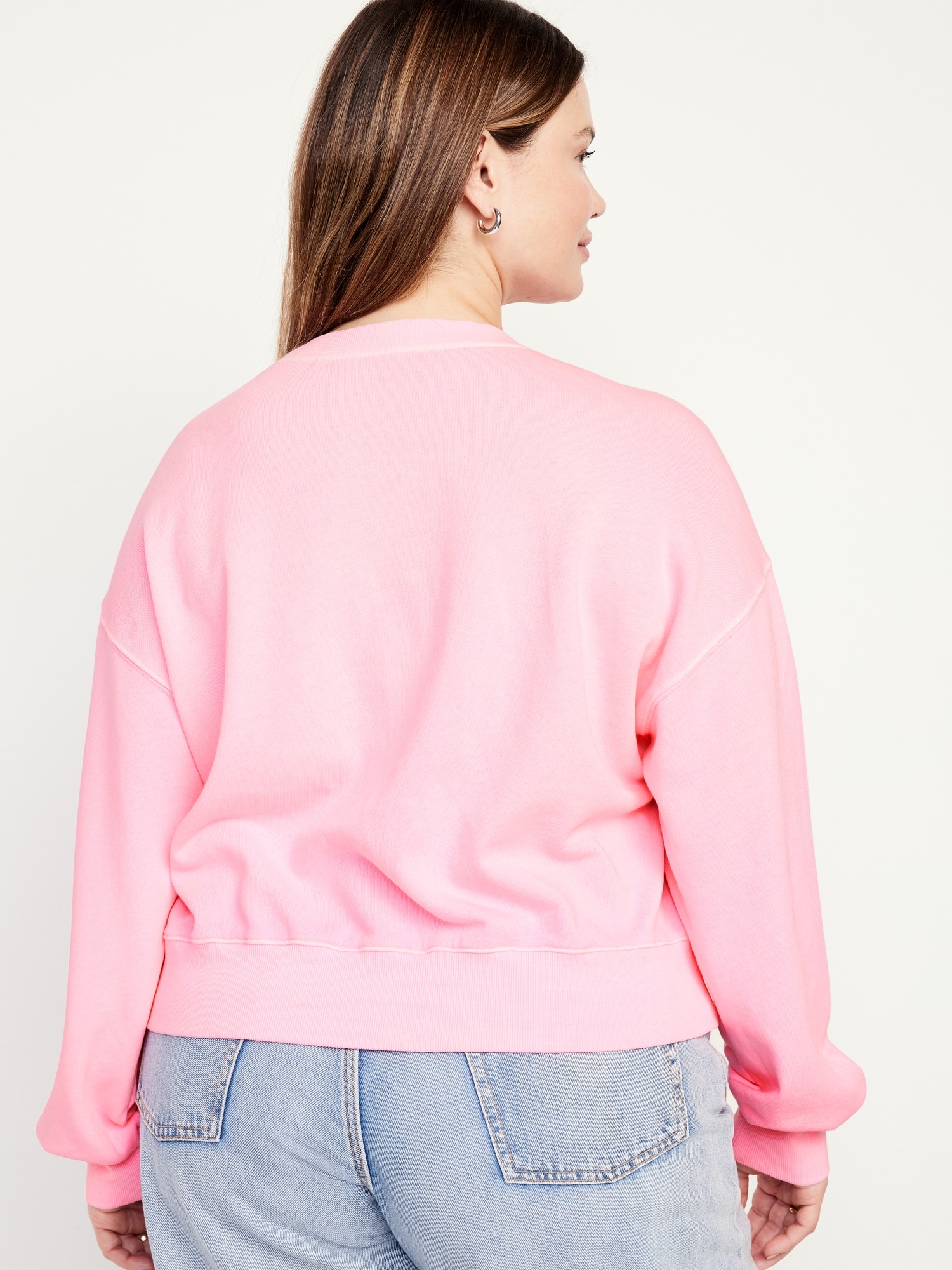 Pink oversized hot sale crew neck