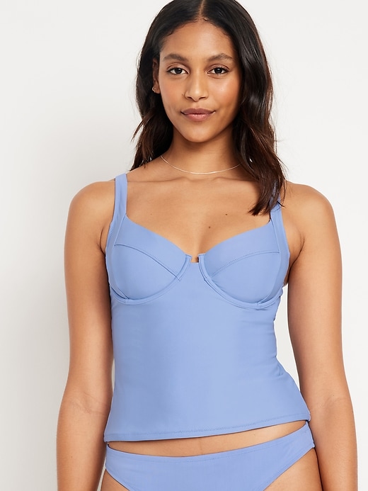 Image number 1 showing, Underwire Tankini Swim Top