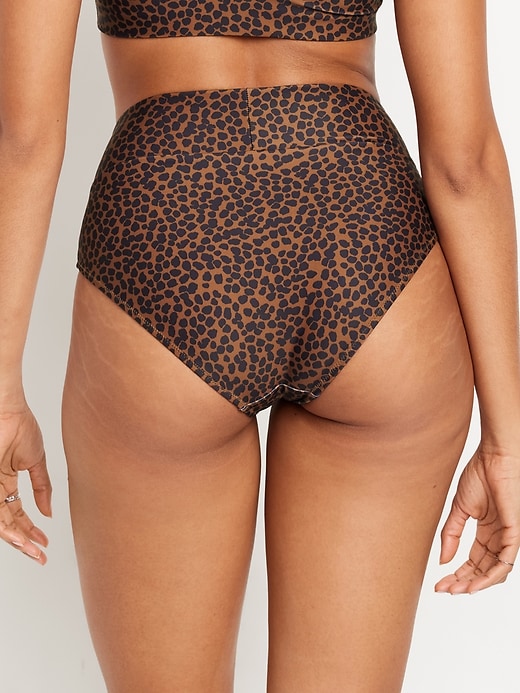 Image number 2 showing, Banded High-Waist Bikini Swim Bottoms