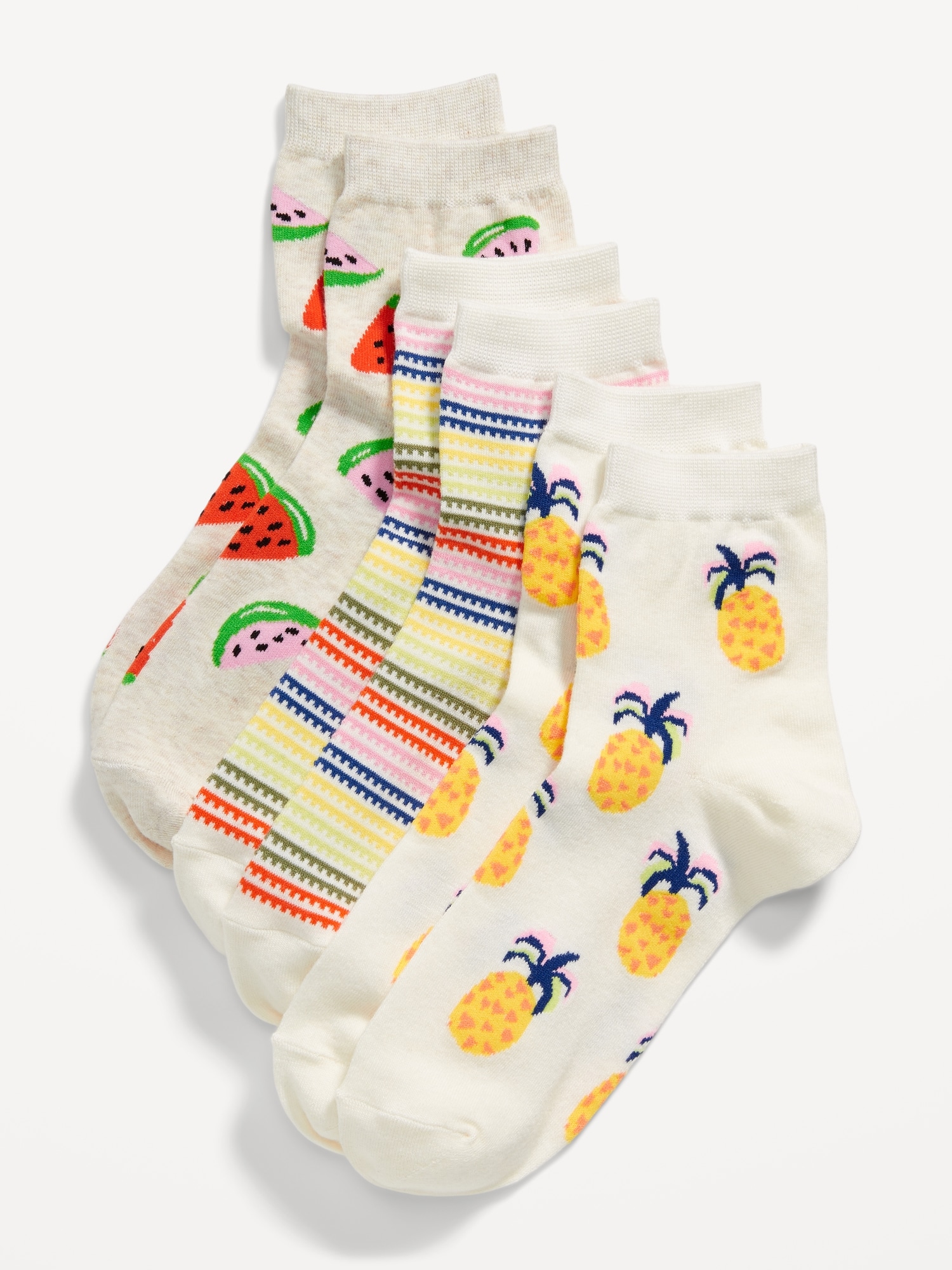 Toddler Girls' 3 Pack Quarter-Crew Socks