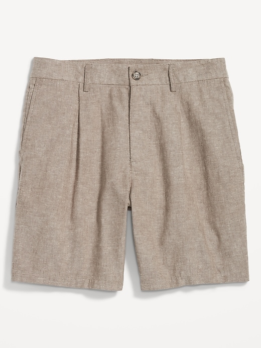 Image number 4 showing, Slim Linen-Blend Chino Shorts -- 7-inch inseam