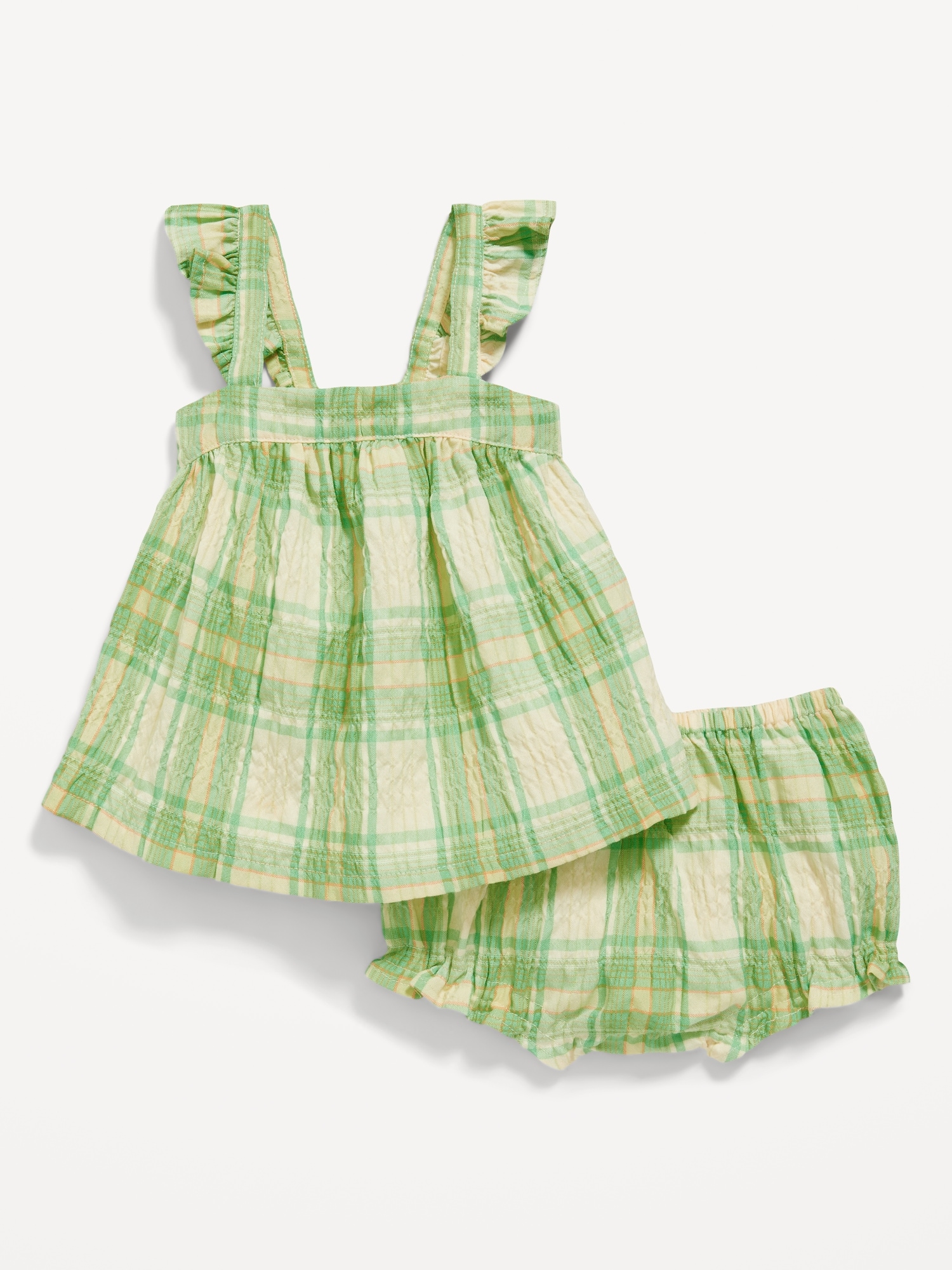 Sleeveless Plaid Top & Bloomer Shorts Set for Baby