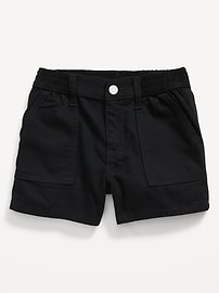 View large product image 4 of 4. Elasticized High-Waisted Utility Jean Shorts for Girls