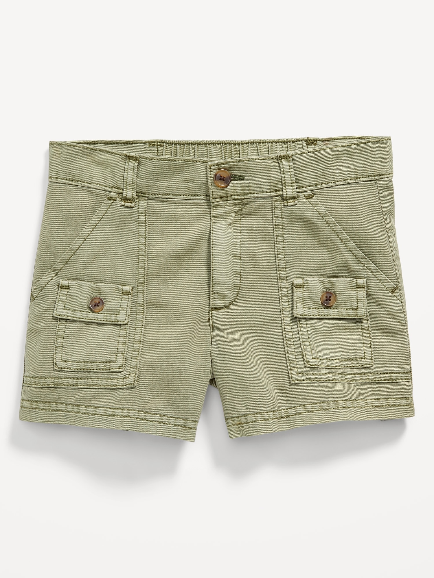 Cargo-Pocket Twill Shorts for Girls