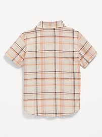 L'image numéro 2 présente Chemise militaire en mélange de lin à manches courtes et à poche pour Tout-petit