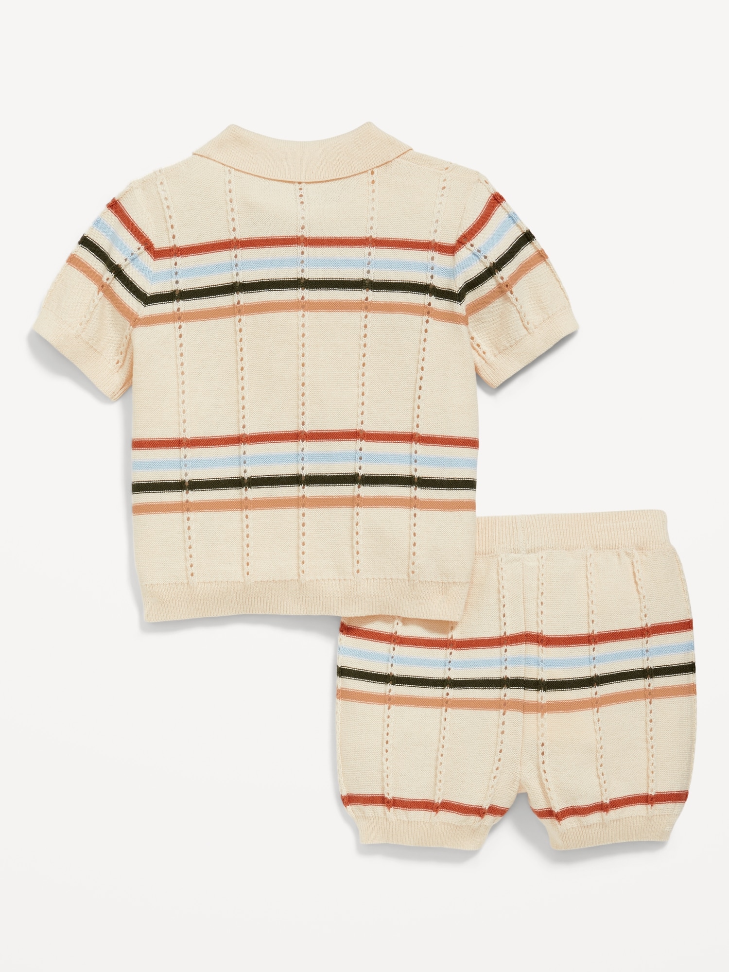 Printed Sweater Knit Polo Shirt and Shorts Set for Baby Old Navy