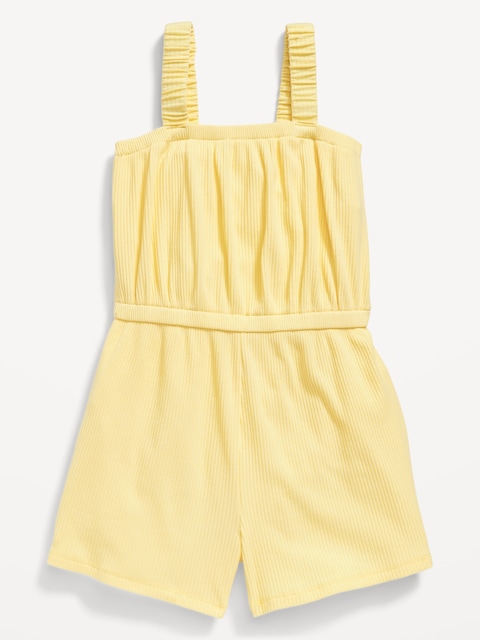 Sleeveless Rib-Knit Romper for Toddler Girls