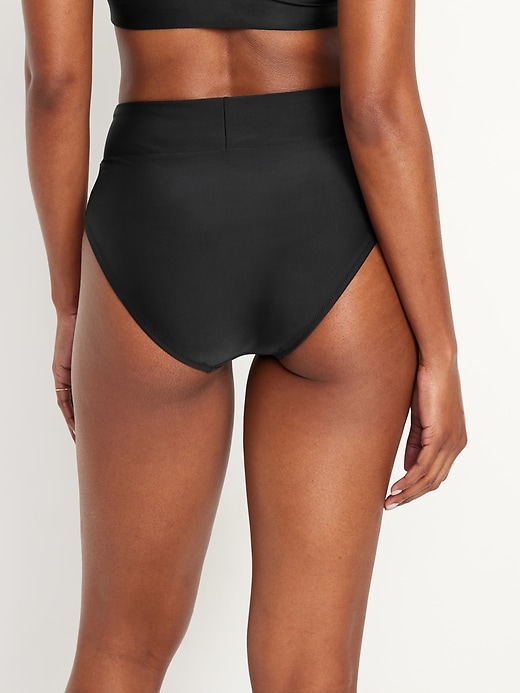 Image number 2 showing, Banded High-Waist Bikini Swim Bottoms