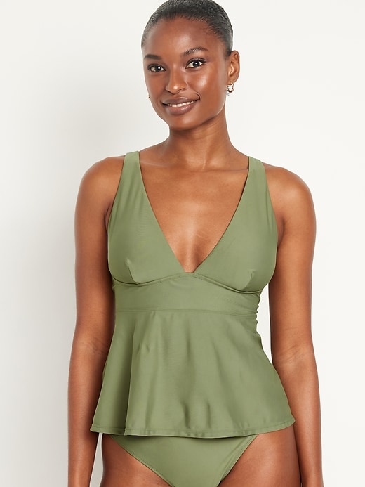 Image number 1 showing, V-Neck Swing Tankini Swim Top