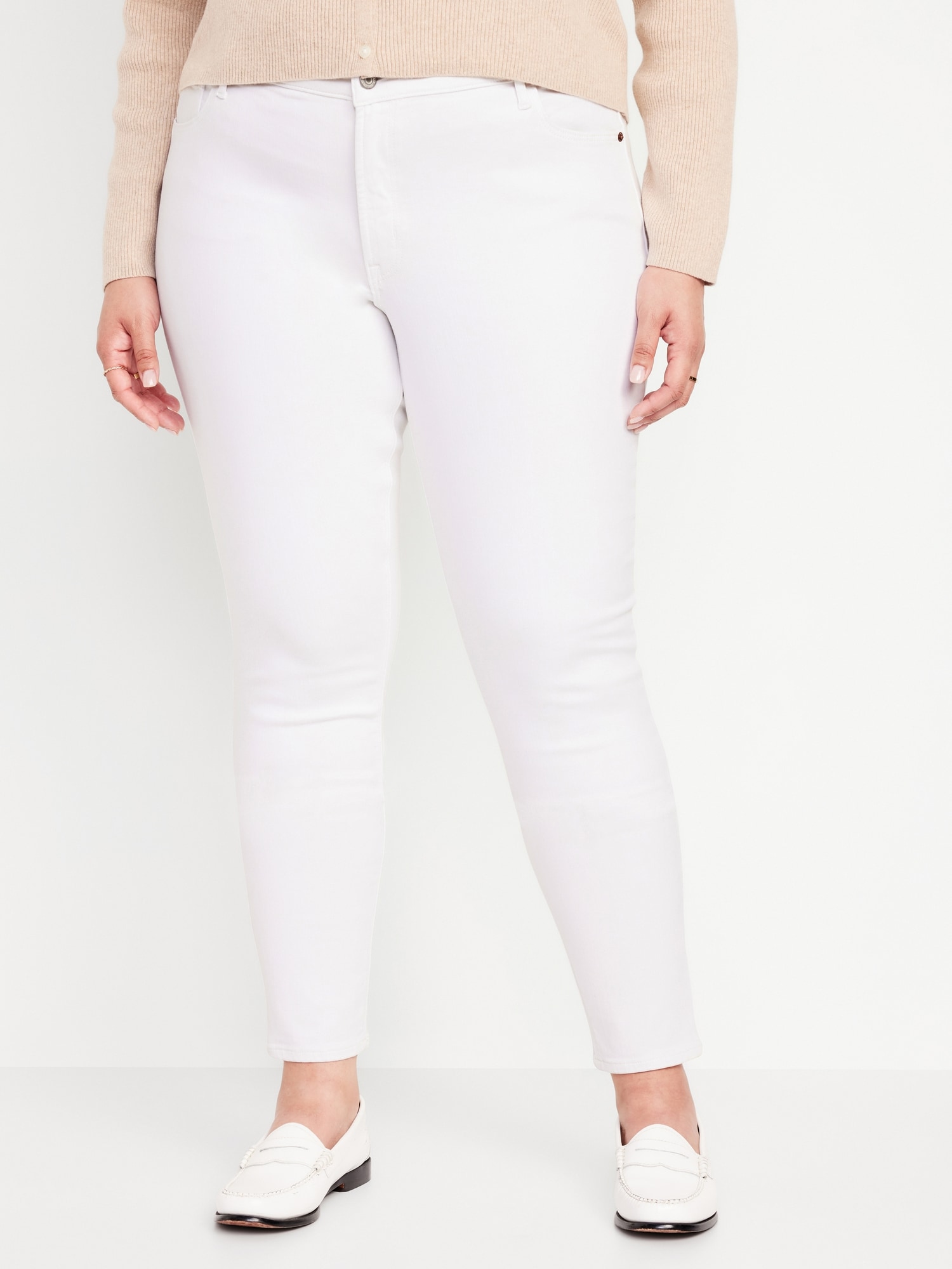 Women's Low-Rise White Super Skinny Jeans