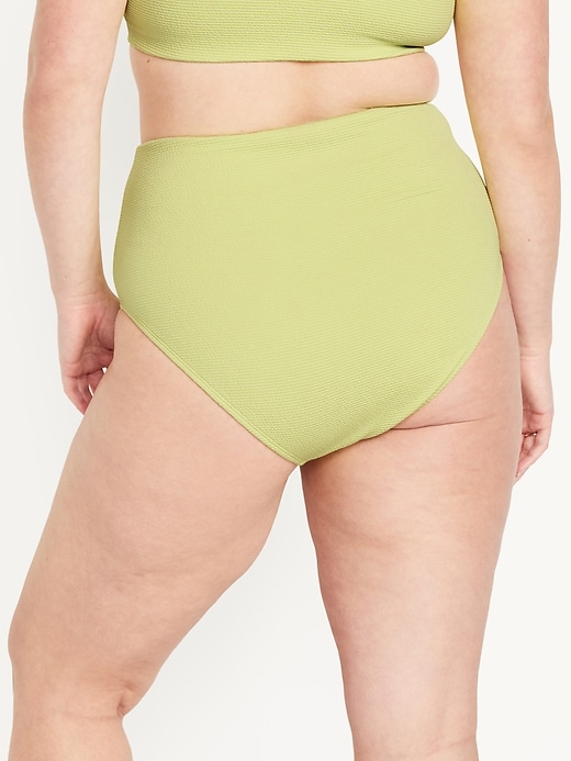 Image number 6 showing, High-Waisted French-Cut Puckered Bikini Swim Bottoms