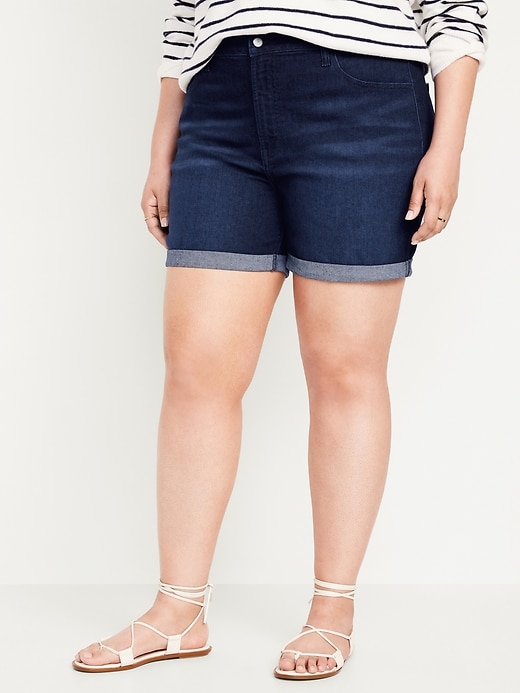 Image number 5 showing, High-Waisted Wow Jean Shorts -- 5-inch inseam